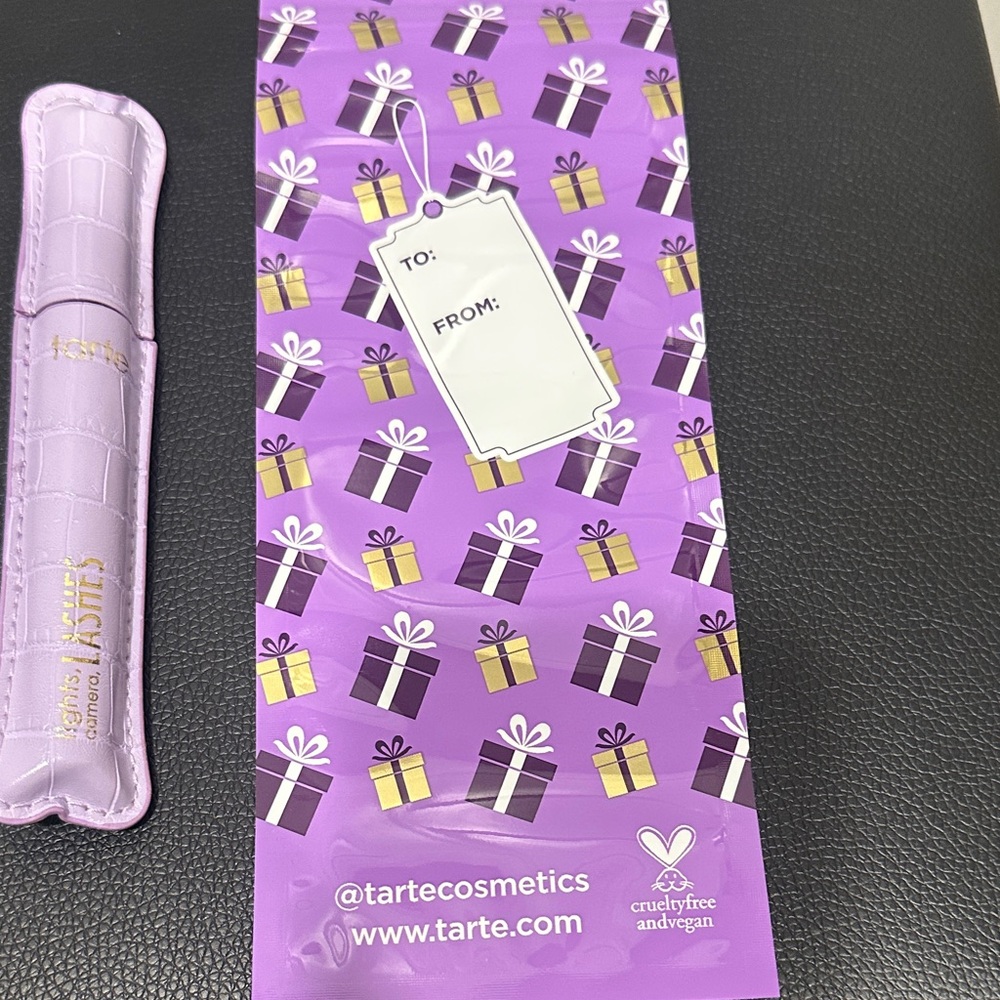 Tarte Lights Camera Action mascara with Purple Gift-Themed Cosmetic bag